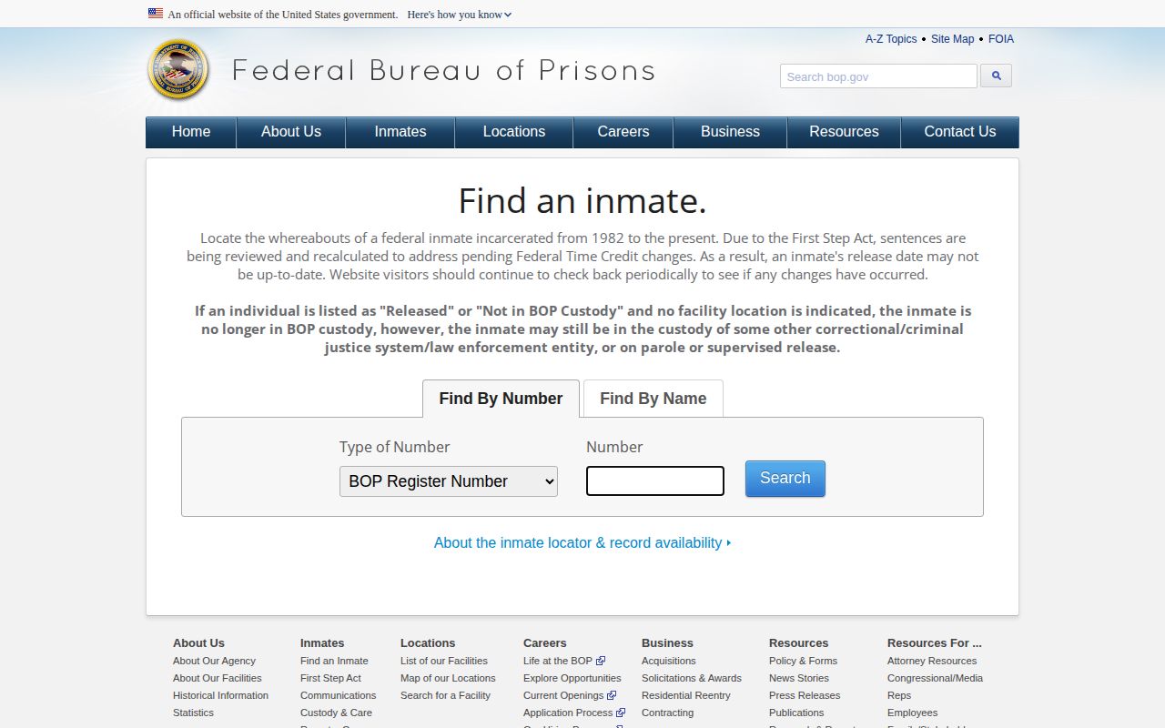 Federal inmate search related to Logan County arrest custody questions